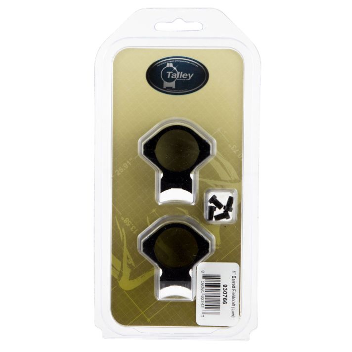 Talley 930766 Scope Mount/Ring ComboBlack Aluminum 1" Tube Barrett Fieldcraft Low Rings