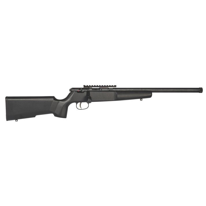 Savage Arms 13823 Rascal Target Youth 22 LR 1rd 16.12" Matte Black Threaded Barrel, Matte Black Picatinny Rail Carbon Steel Receiver, Matte Black Fixed Wood Stock, Right Hand