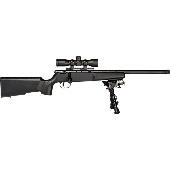 Savage Arms 13824 Rascal Target XP Youth 22 LR 1rd 16.12" Barrel, Matte Blued Metal Finish, Matte Black Synthetic Stock Includes 4x32mm Scope & Bipod