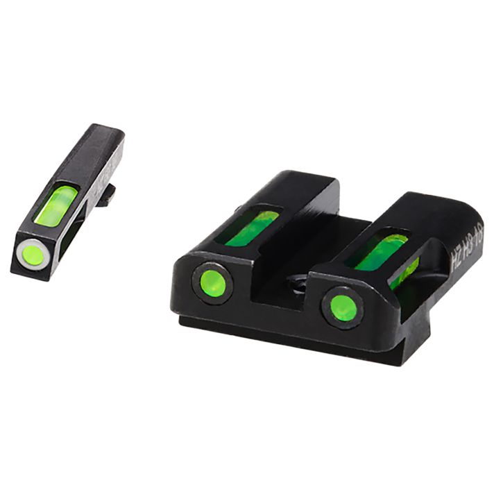 HiViz GLN325 LiteWave H3 Sight Set for Glock Green Tritium White Outline Front Sight-Green Fiber Optic Rear Sight
