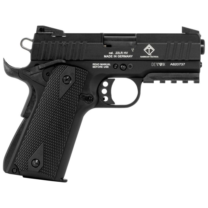 GSG GERG2210GSG9CA 922 *CA Compliant 22 LR 10+1 3.40" All Black Steel Barrel, Serrated Slide, Zinc Alloy w/Picatinny Rail & Beavertail Frame, Black Double Diamond Polymer Grip