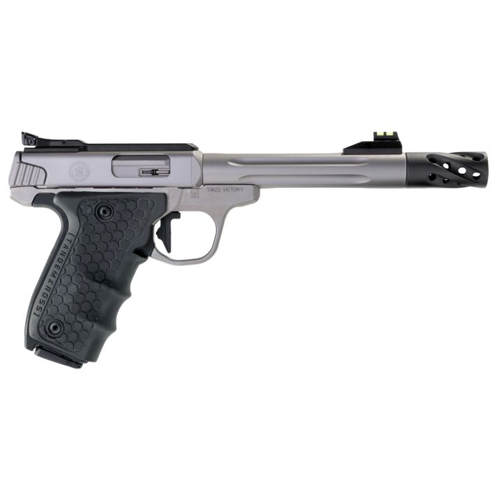 Smith & Wesson 12078 Performance Center Victory Target 22 LR 6" MB 10+1 Stainless Steel Tandemkross Black HiveGrip with Integrated Target Thumb Rest Grip