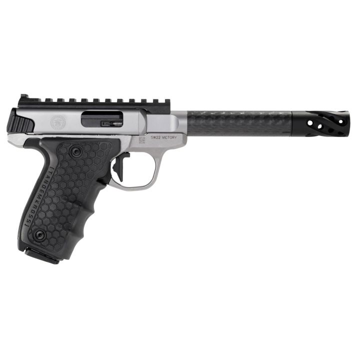 Smith & Wesson 12080 Performance Center Victory Target 22 LR 6" CF MB 10+1 Stainless Steel Tandemkross Black HiveGrip with Integrated Target Thumb Rest Grip