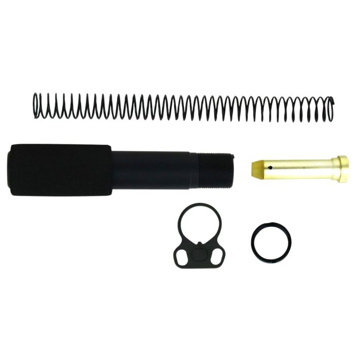 TacFire MAR049B Buffer Tube Kit Mil-Spec AR-15 Black Aluminum AR-Pistol Platform