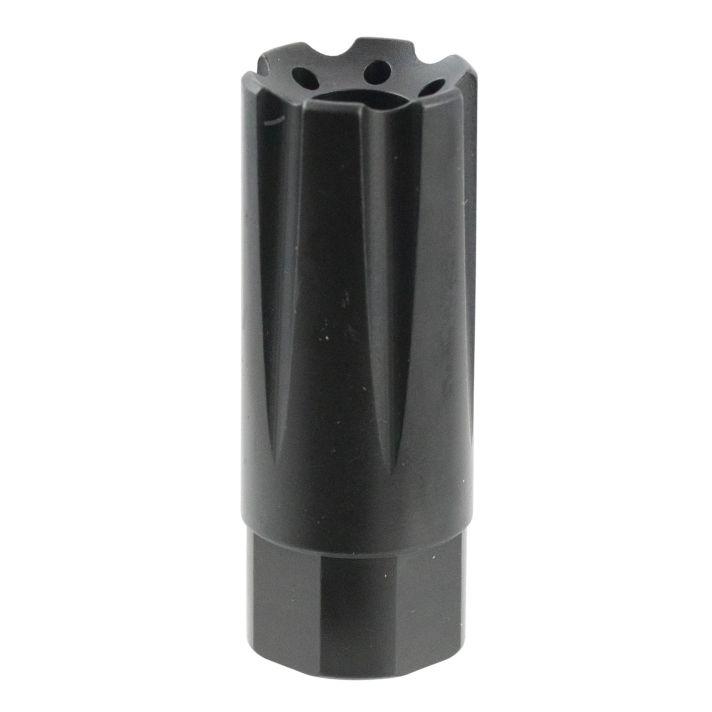 TacFire MZ10209MM Linear Compensator Black Nitride Steel with 1/2"-36 tpi Threads, 2.26" OAL, 0.87" Diameter & Forward Style for 9mm Luger AR-Platform