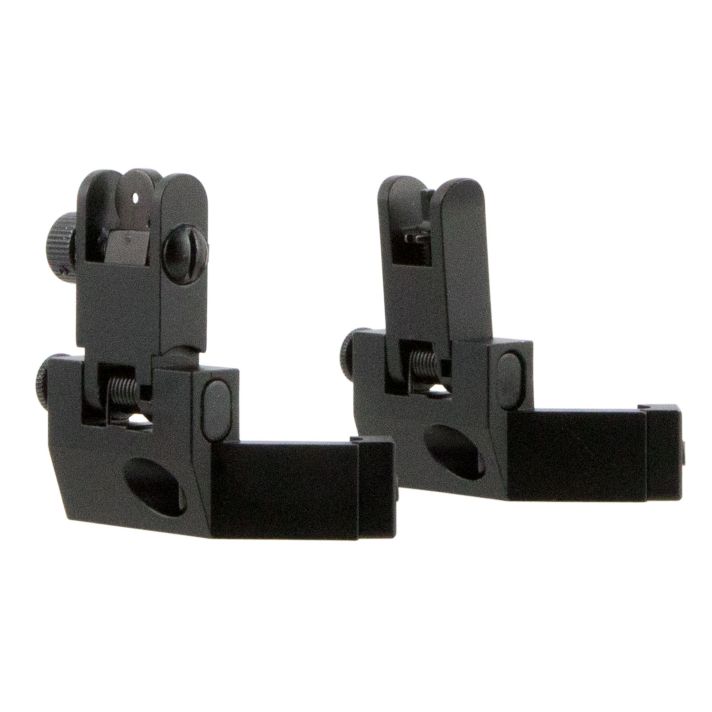 TacFire IS003 45 Degree Flip Up Iron Sight/SpringloadedBlack Anodized Front and Rear for AR-Platform