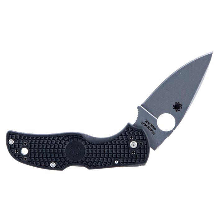 Spyderco C41PBK5 Native 5 Lightweight 2.95" Folding Spear Point Plain CPM S35VN SS Blade Black Bi-Directional Texturing FRN Handle Includes Pocket Clip