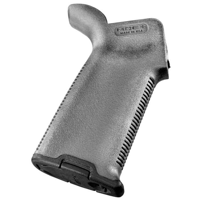 Magpul MAG416GRY MOE+ Grip Gray Textured Polymer w/Rubber Overmold, Fits AR-15/AR-10/M16/M4/M110/SR25