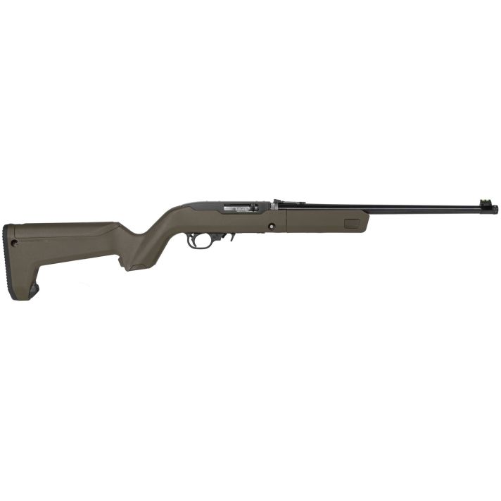 Ruger 31101 10/22 Takedown 22 LR 10+1 16.40" Threaded Barrel, Satin Blued Alloy Steel, Exclusive Magpul X-22 Backpacker OD Green Stock, Cross-Bolt Manual Safety, Includes 4 BX-1 Mags