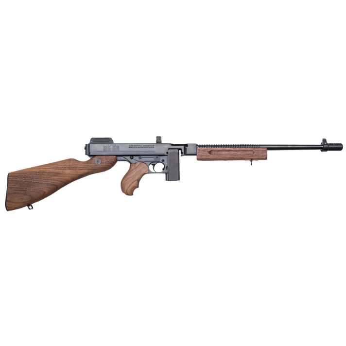 Thompson T110SH 1927A-1 Deluxe 45 ACP Caliber with 18" Barrel, 10+1 Capacity (Stick), Blued Metal Finish, American Walnut Stock Horizontal Wood Grip Right Hand