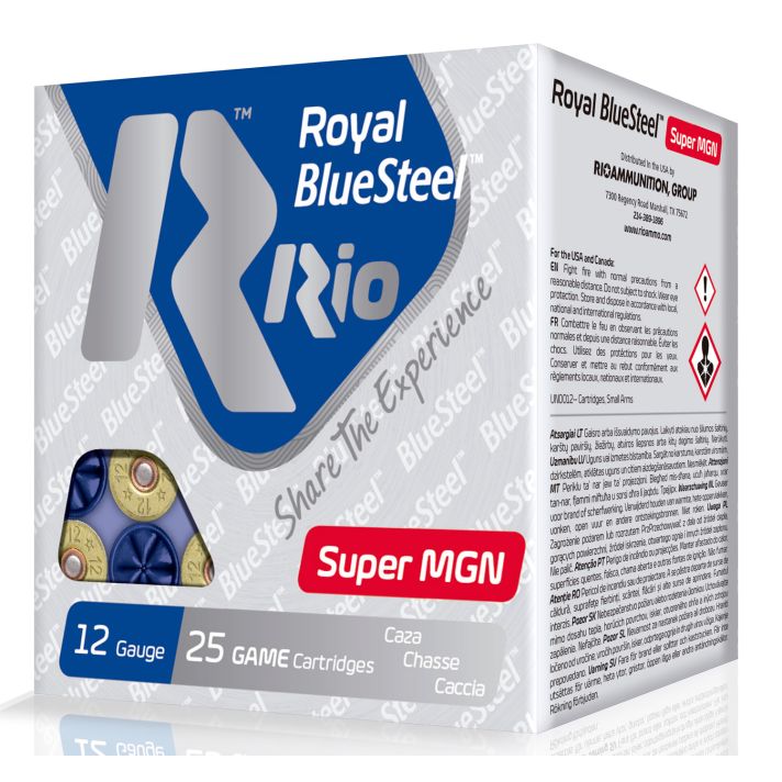 Rio Ammunition RBSSM40BB BlueSteel Royal 12Gauge 3.50" 1 3/8oz BB Shot 25 Per Box/10 Case