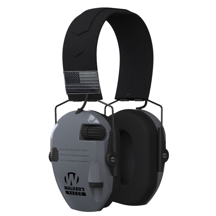 Walker's GWPRSEMPATGY Razor Patriot 23 dB Over the Head Sports South Exclusive Black/Gray Polymer