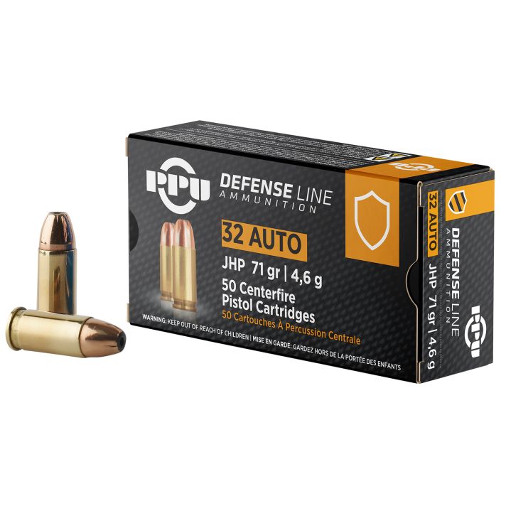 PPU PPD32A Defense32ACP 71gr Jacketed Hollow Point 50 Per Box/20 Case