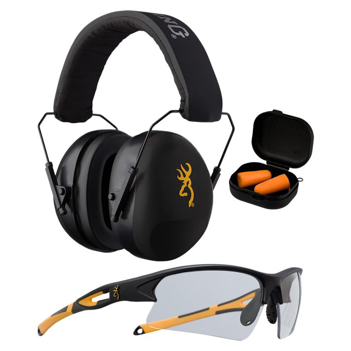 Browning 126368 Range KitFoam Plastic with Foam 27 dB 36 dB Over the Head Orange Black Adult