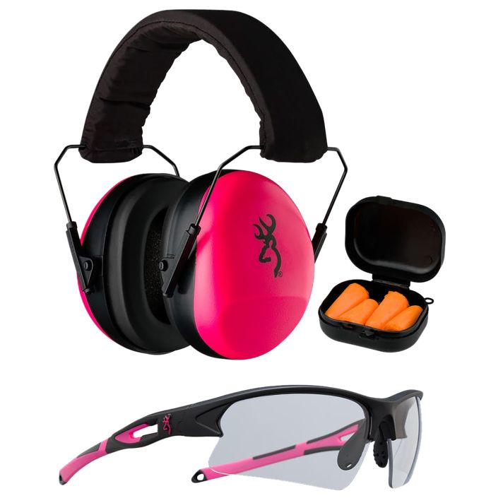 Browning 126373 Range KitFoam Plastic with Foam 27 dB 36 dB Over the Head Orange Pink/Black Women