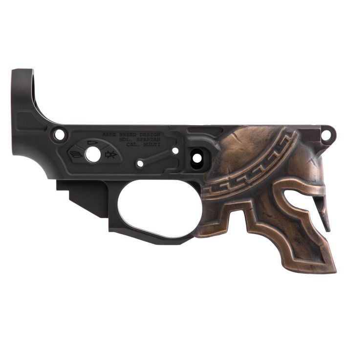 Spikes STLB610PH Rare Breed Spartan Stripped Lower Receiver Multi-Caliber 7075-T6 Aluminum Black Anodized with Painted Front for AR-15