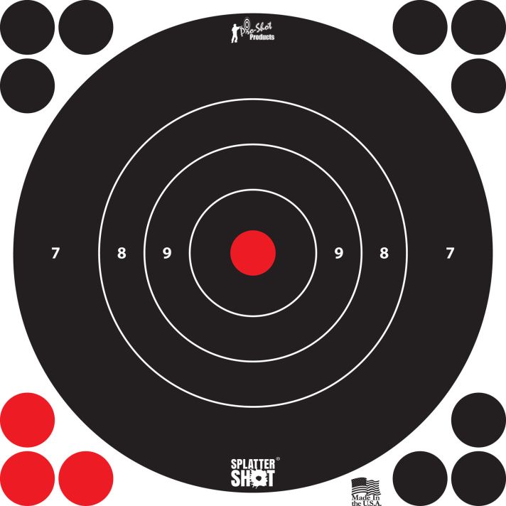 Pro-Shot 8BWHITE6PK SplatterShotSelf-Adhesive Paper Black/White 8" Bullseye 6 Pack
