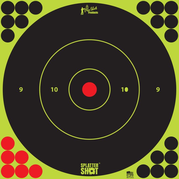 Pro-Shot 12BGREEN5PK SplatterShotSelf-Adhesive Paper Black/Green 12" Bullseye 5 Pack