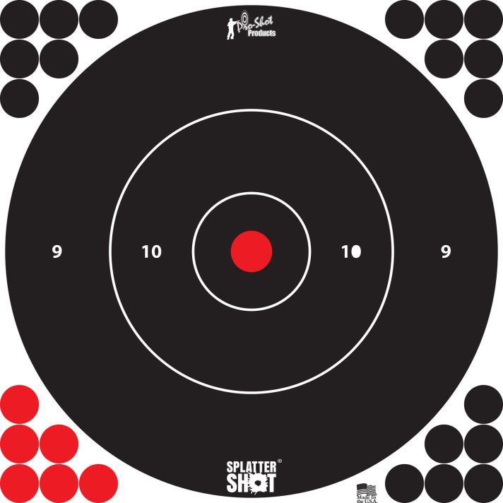 Pro-Shot 12BWHTE5PK SplatterShotSelf-Adhesive Paper Black/White 12" Bullseye 5 Pack