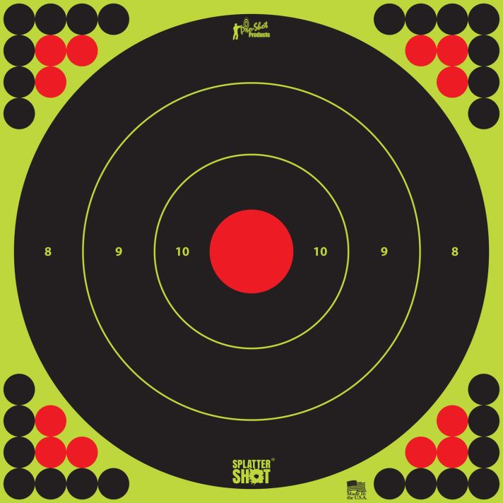 Pro-Shot LONGRANGE172 SplatterShotSelf-Adhesive Paper Black/Green/Red 17.25" Bullseye 5 Pack