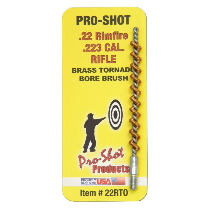 Pro-Shot 22RTO Tornado Bore Brush .22/ .223/ 5.56mm Cal Rifle #8-32 Thread Brass Spiral Wound Loop
