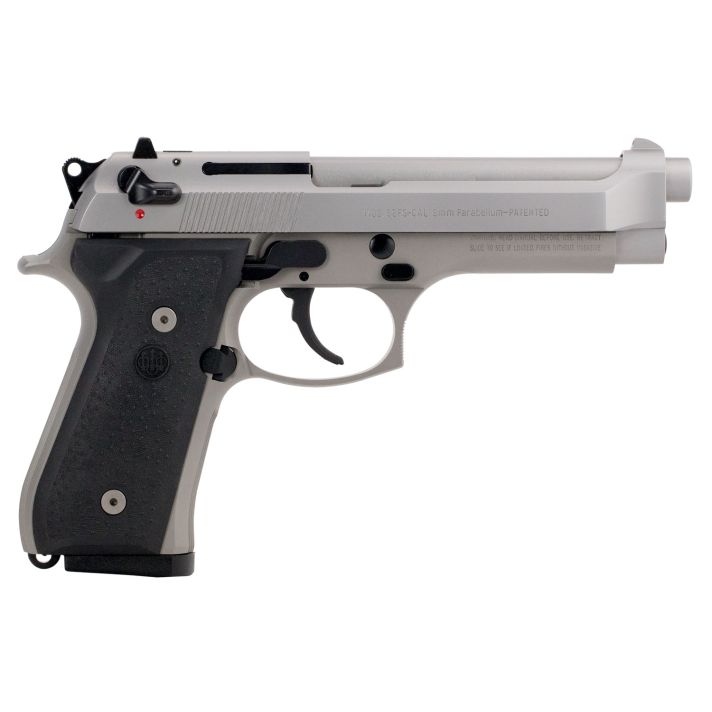 Beretta USA JS92F510CA 92FS Inox *CA Compliant Full Size 9mm Luger 10+1 4.90" Satin Stainless Barrel, Serrated Slide & Alloy Frame, Black Stippled Rubber Grips