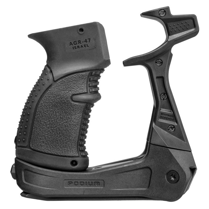 FAB Defense FXAKPODB AK-Podium Bi-Pod for AK-47/ AK-74 Includes AGR-47 Pistol Grip Black Reinforced Polymer