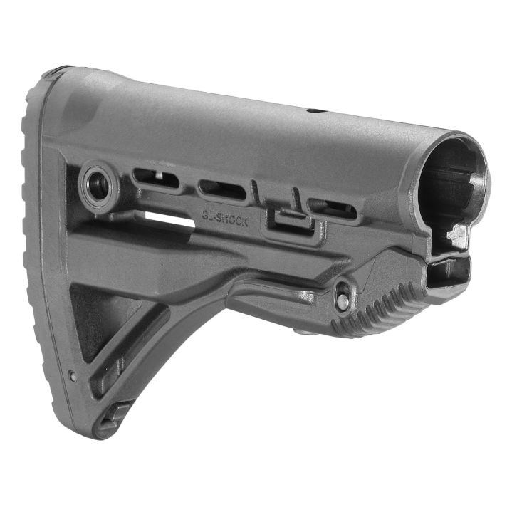 FAB Defense FXGLSHOCK GL-ShockButtstock for M16/ M4 w/Anti-Rattle Mechanism Black Polymer