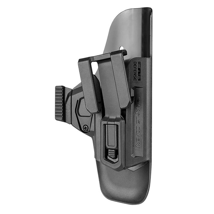 FAB Defense SCCG9B Scorpus CovertIWB Black Polymer Belt Clip Compatible w/Glock 17/19/23/32 Belt 1.50-1.75" Wide Right Hand