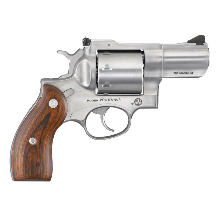Ruger 5051 Redhawk357 Mag/38 Special 8rd 2.75" Satin Stainless Steel Barrel, Cylinder & Frame, Hardwood Grip