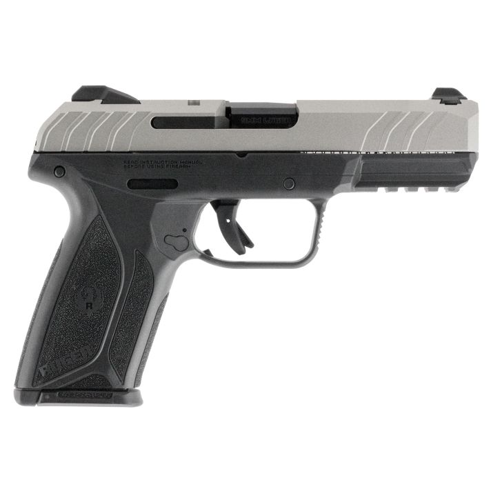 Ruger 3822 Security-9Sports South Exclusive 9mm Luger 15+1 4" Blued Alloy Steel Barrel, Silver Cerakote Serrated Steel Slide, Black Polymer Frame w/Picatinny Rail, Black Polymer Grip, Right Hand