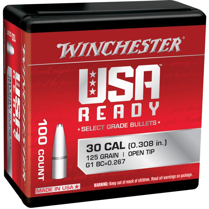 Winchester Ammo WBR30125 Centerfire Rifle308Win 125gr Open Tip 100 Per Box/10 Case
