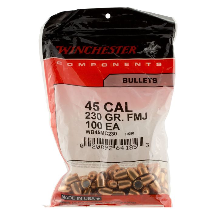 Winchester Ammo WBR45230 Centerfire Handgun45Cal 230gr Full Metal Jacket Truncated Cone 500 Per Box/3 Case