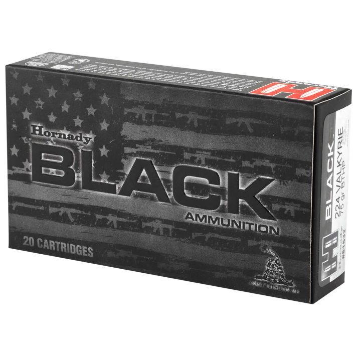 Hornady 81532 Black224Valkyrie 75gr Boat Tail Hollow Point 20 Per Box/10 Case