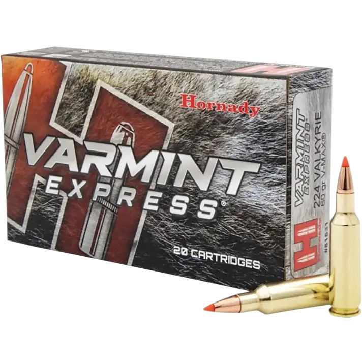 Hornady 81531 Varmint Express224Valkyrie 60gr Hornady V Max 20 Per Box/10 Case
