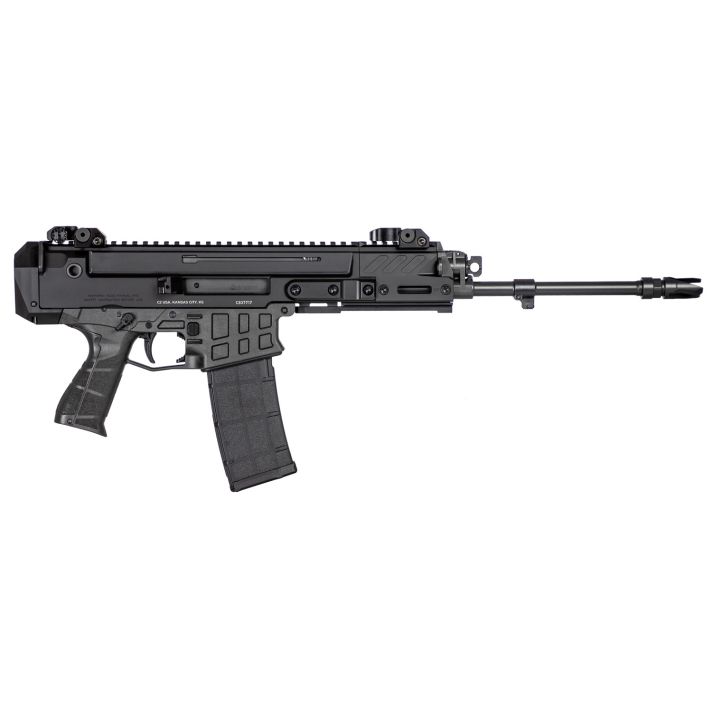CZ-USA 91452 Bren 2 MS5.56x45mm NATO Caliber with 14.17" Barrel, 30+1 Capacity, Overall Black Finish, Carbon Fiber Receiver, Ambi Mag Release, Stippled Black Polymer Grip Right Hand