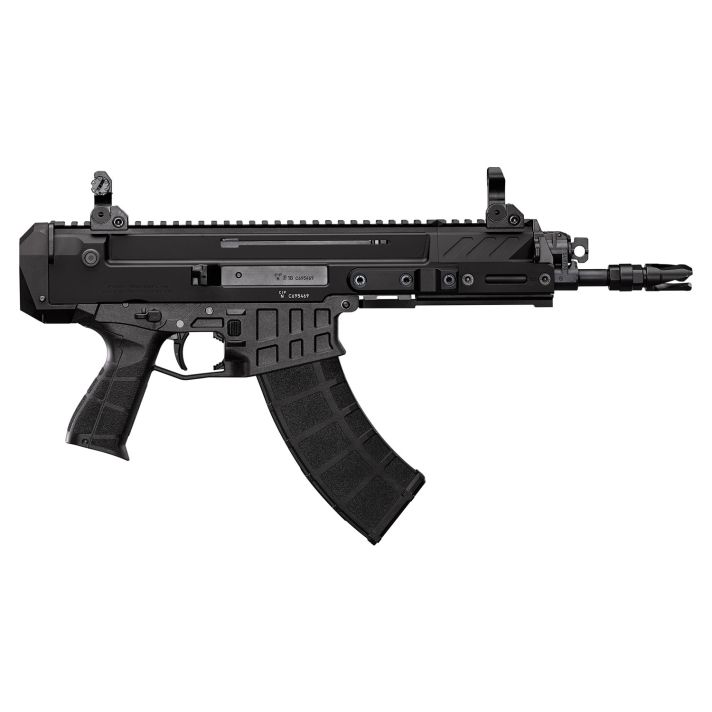 CZ-USA 91460 Bren 2 MS7.62x39mm Caliber with 9.50" Barrel, 30+1 Capacity, Overall Black Finish, Carbon Fiber Receiver, Ambi Mag Release, Stippled Black Polymer Grip Right Hand