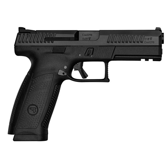CZ-USA 91540 P-10 F9mm Luger 19+1 4.50" Black Steel Barrel, Black Nitride Serrated Steel Slide, Black Polymer Frame w/Picatinny Rail, Black Interchangeable Backstrap Grip