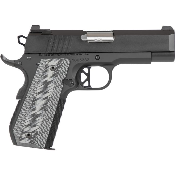 Dan Wesson 01884 EPC9mm Luger 9+1 4" Stainless Bull Barrel Black Duty Serrated Stainless Steel Slide Black Aluminum Frame wBeavertail Black/Gray G10 Grip