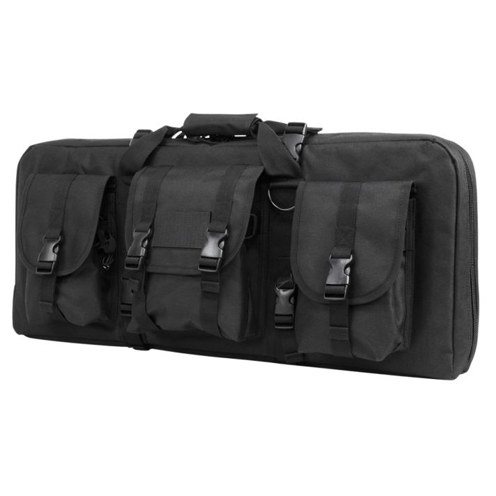 NcStar CVCPD2962B28 VISM Deluxe SubGun Case 28" Black PVC Fabric w/ Exterior Pockets Zippers & Padding for 2 AR or AK Pistols
