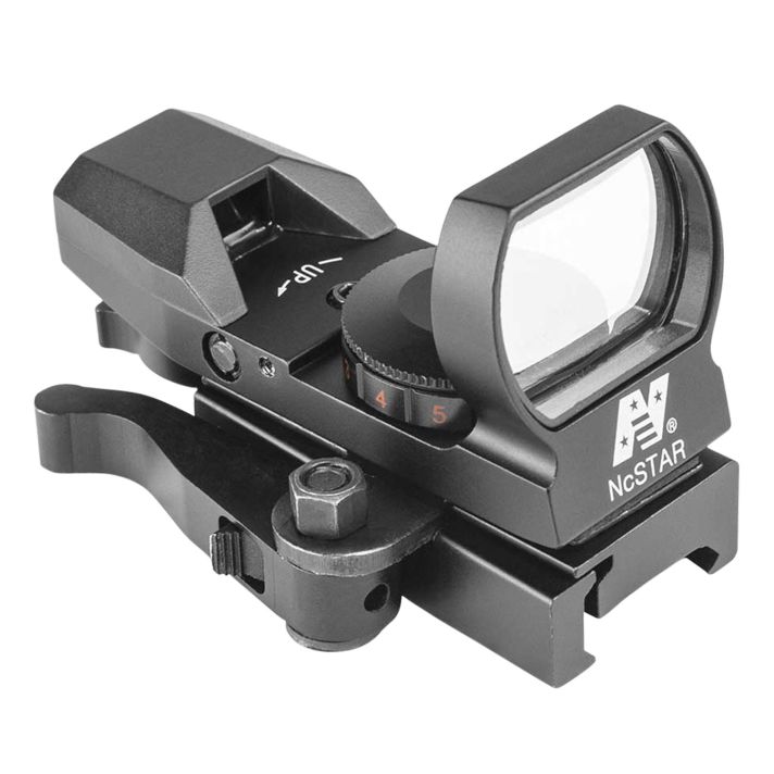 NcStar D4RGBQ Red & Green Reflex Sight with 4 ReticlesBlack Anodized 1 x 0.95" x 1.34" Red/Green Multi Reticle