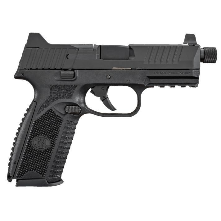 FN 66100375 509T9mm Luger 17+1/24+1, 4.50" Black Steel Threaded Barrel, Matte Black Optic Ready/Serrated Stainless Steel Slide, Matte Black Polymer Frame w/Picatinny Rail