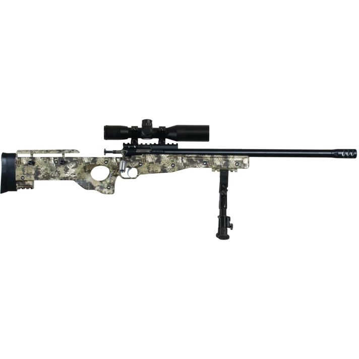 Crickett KSA2151 CPR Complete Package 22 LR Caliber with 1rd Capacity, 16.12" Barrel, Blued Metal Finish & Fixed with Adjustable Cheekpiece Kryptek Camo Stock Right Hand