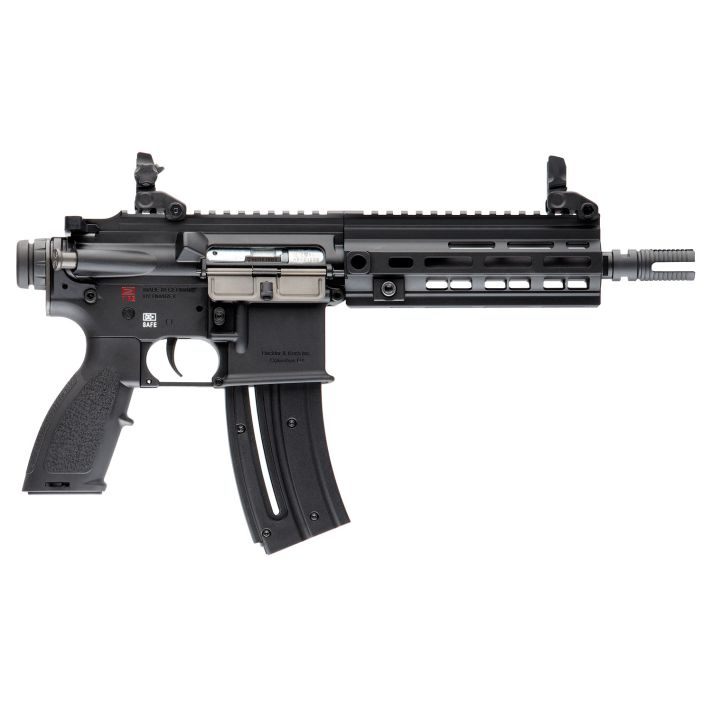 HK 81000404 41622 LR 10+1 8.50" Black Steel Threaded Barrel, Black Aluminum Receiver w/M-LOK & Picatinny Rail, Black Polymer Grip w/Storage Compartment