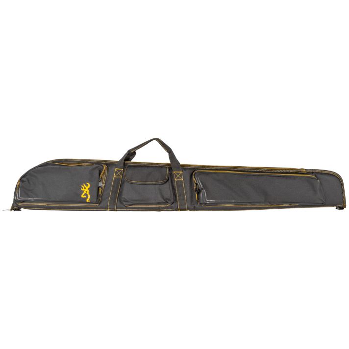 Browning 1419559902 Black & Gold Shotgun Case Black w/Buck Mark Logo 600D Polyester Ripstop 54"