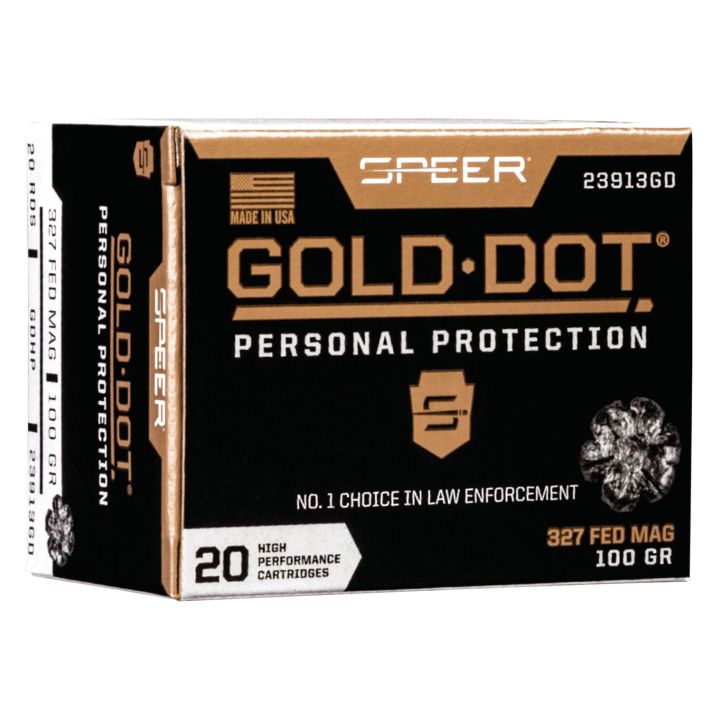 Speer 23913GD Gold Dot Personal Protection 327FederalMag 100gr Hollow Point 20 Per Box/10 Case