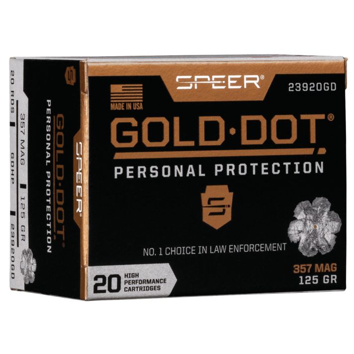 Speer 23920GD Gold Dot Personal Protection 357Mag 125gr Hollow Point 20 Per Box/10 Case