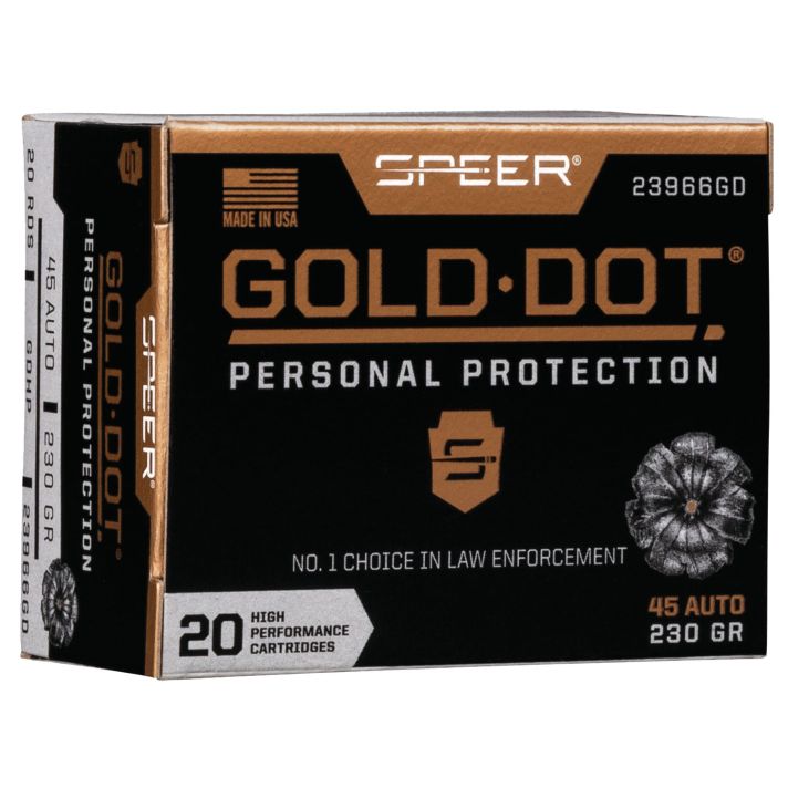 Speer 23966GD Gold Dot Personal Protection 45ACP 230gr Hollow Point 20 Per Box/10 Case