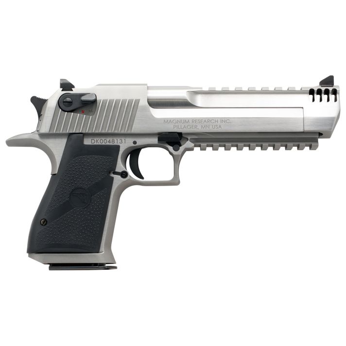 Magnum Research DE429SRMB Desert Eagle Mark XIX 429 DE 6" with Muzzle Brake 7+1 Matte Stainless Steel Frame 7 Slide Black Rubber Grip