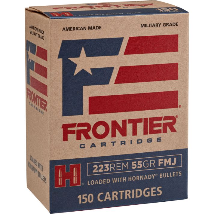 Frontier Cartridge FR1015 Military Grade Centerfire Rifle 223Rem 55gr Full Metal Jacket 150 Per Box/8 Case